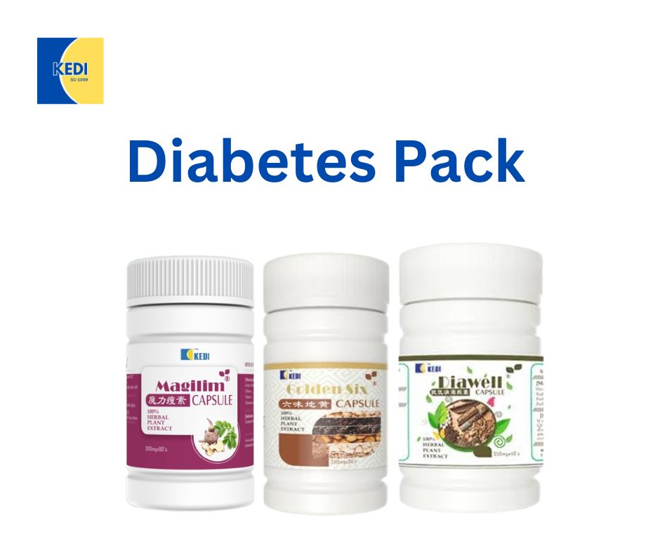 Diabetes Herbal Treatment Pack - Golden Six, Diawell and Magilim