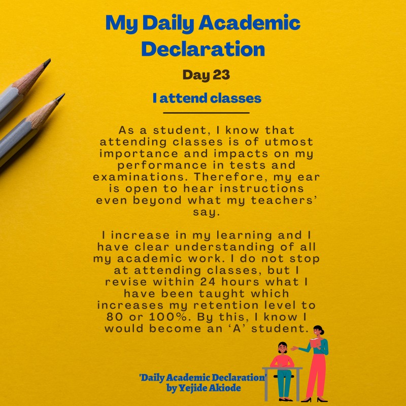 Daily Academic Declaration