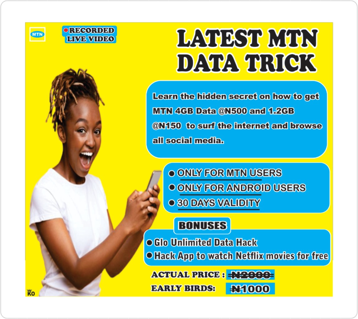 Buy LATEST MTN DATA TRICK by KingOla on Selar