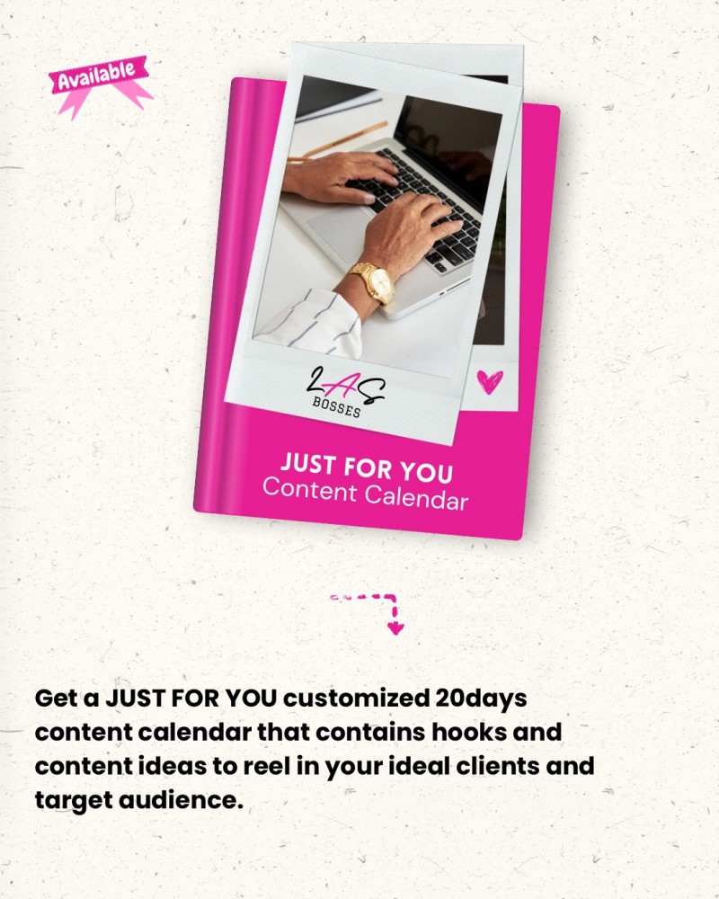 Just For You! Content Calendar