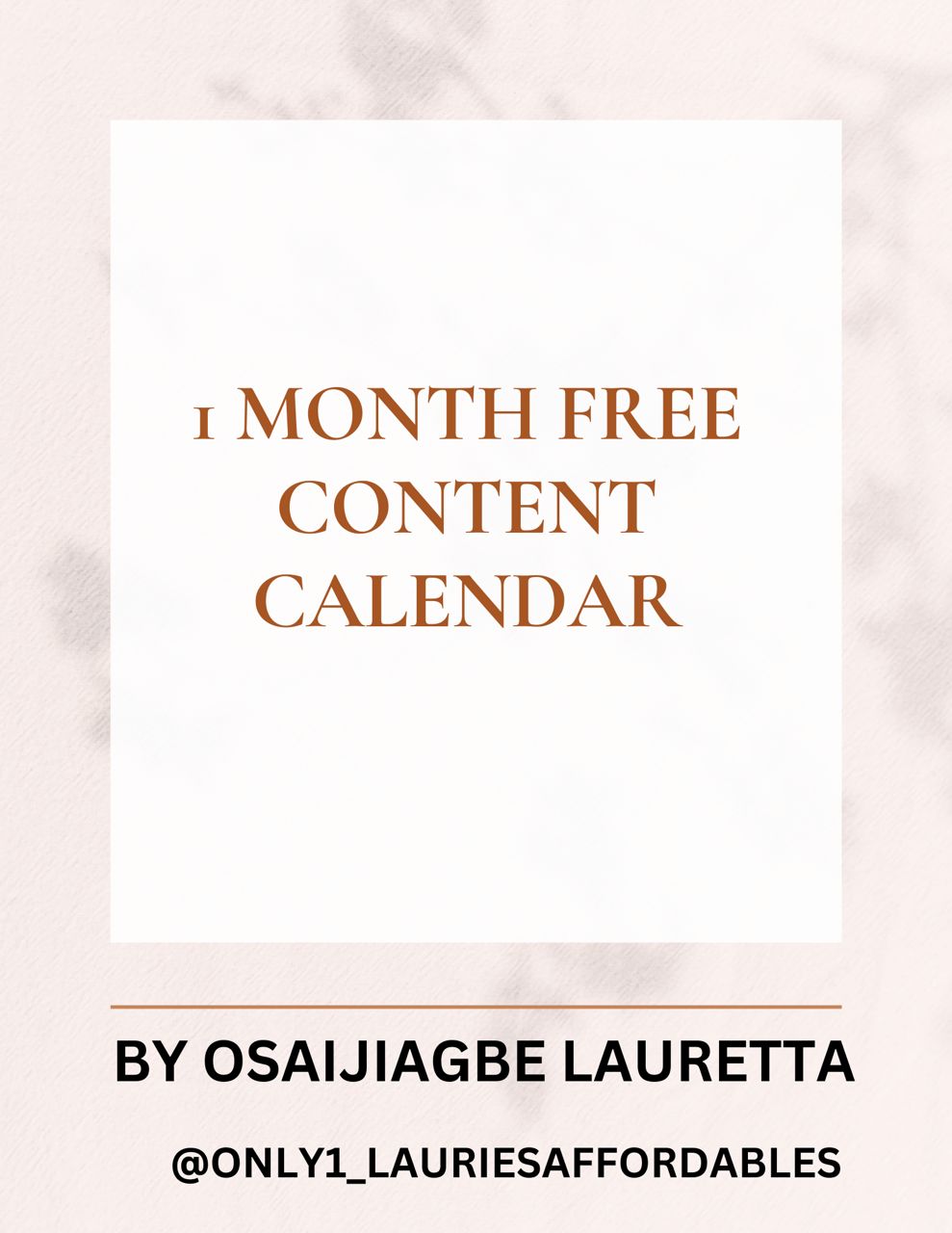 1 MONTH FREE CONTENT CALENDAR