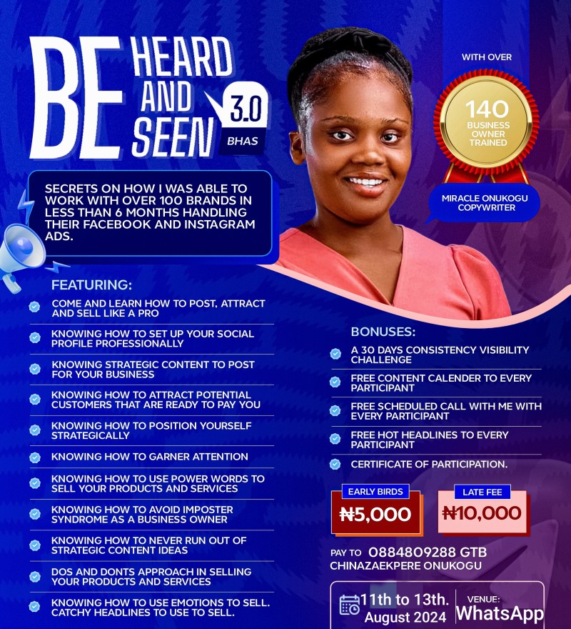 BE HEARD AND SEEN 3.0 Training (second edition)