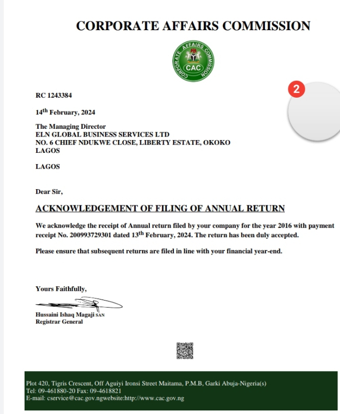 AVOID PENALTIES FROM CAC ON YOUR REGISTERED BUSINESS BY FILING YOUR ANNUAL RETURNS PROMPTLY! (CAC ACCREDITED AGENT)