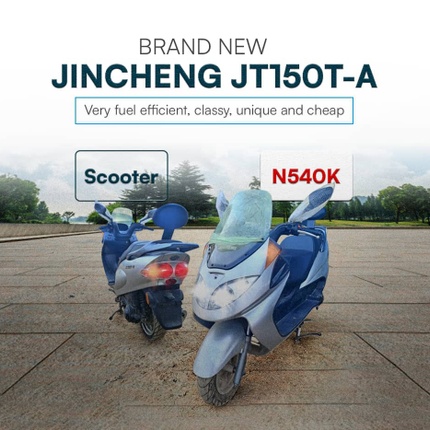 Brand New Jincheng JT150T Scooter Motorcycles (Very Fuel efficient, Unique Classy and Affordable)