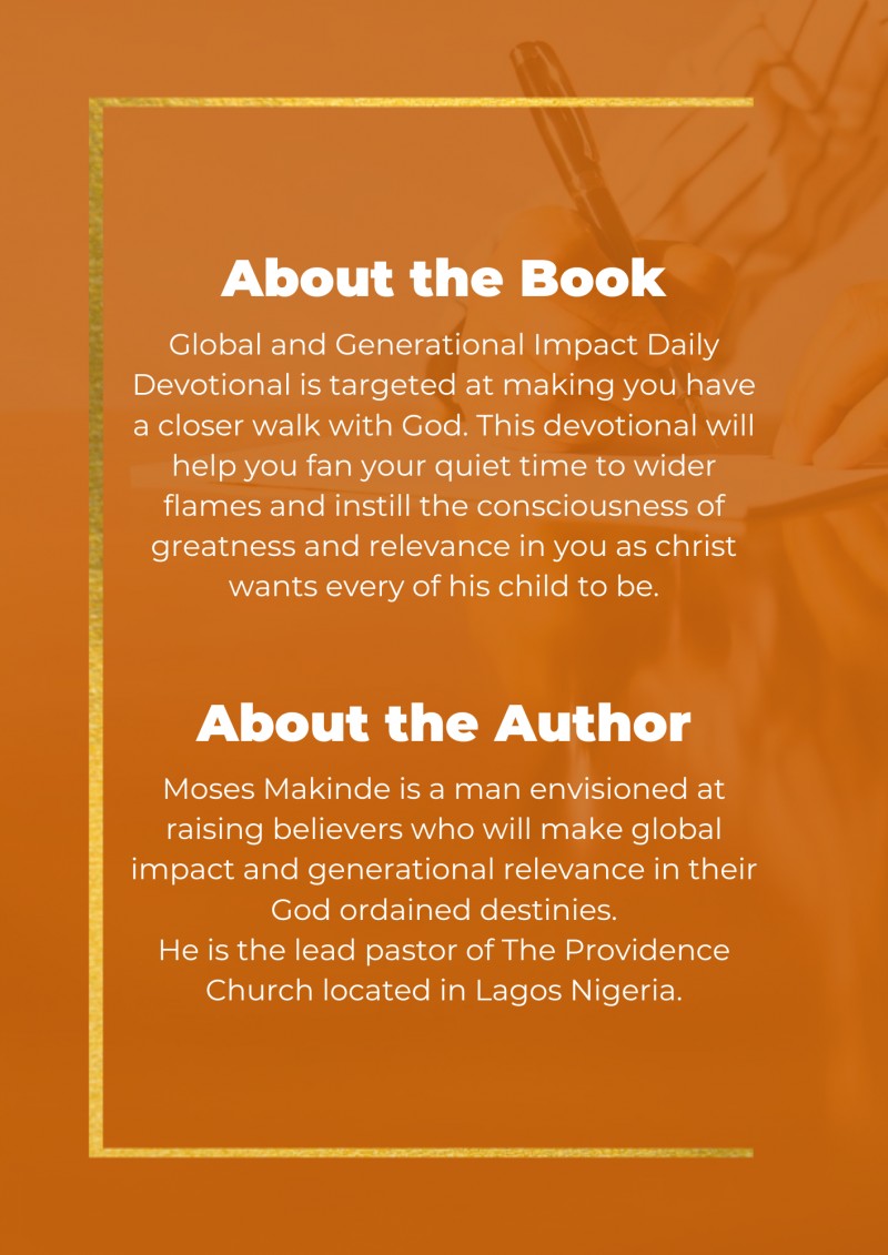 AUGUST GLOBAL AND GENERATIONAL IMPACT DEVOTIONAL