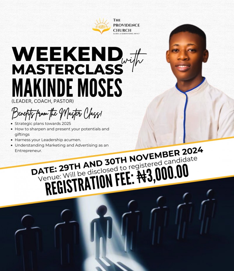 MASTERCLASS WITH MOSES MAKINDE