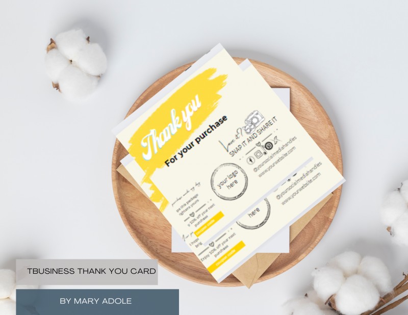 Business Thank you Card Editable Canva Template
