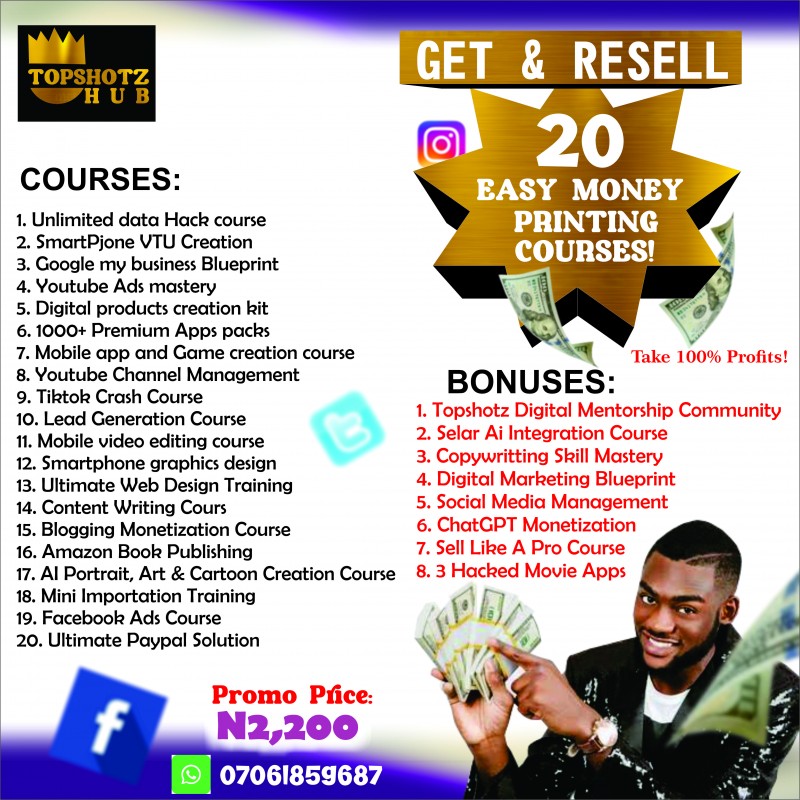 20 EASY MONEY PRINTING COURSES