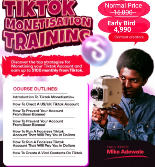 Buy TIKTOK MONETIZATION COURSE by Adewale Micheal on Selar