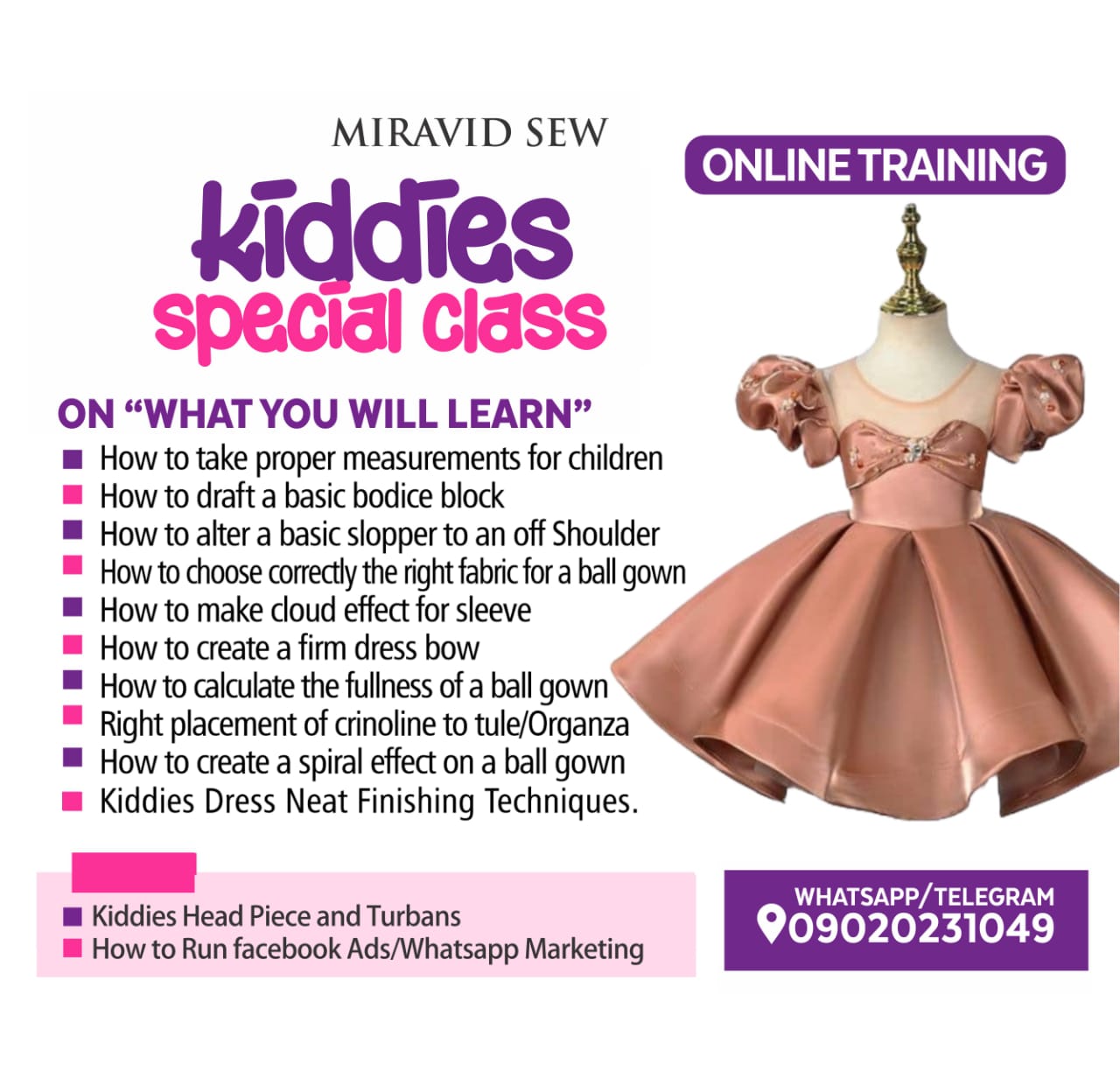 KIDDIES BALL-DRESS CLASS (Video Course)