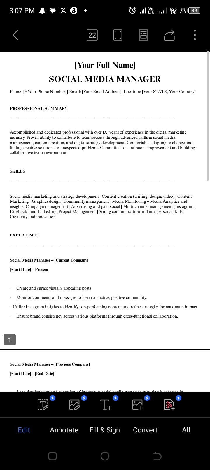 Resume Template