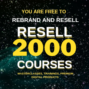 More than 2,000+ Courses, Masterclasses, Trainings, E-books, completely yours to resell and rebrand.