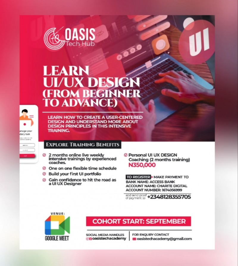 UI/UX DESIGN ONLINE LIVE CLASS (Personal Coaching)