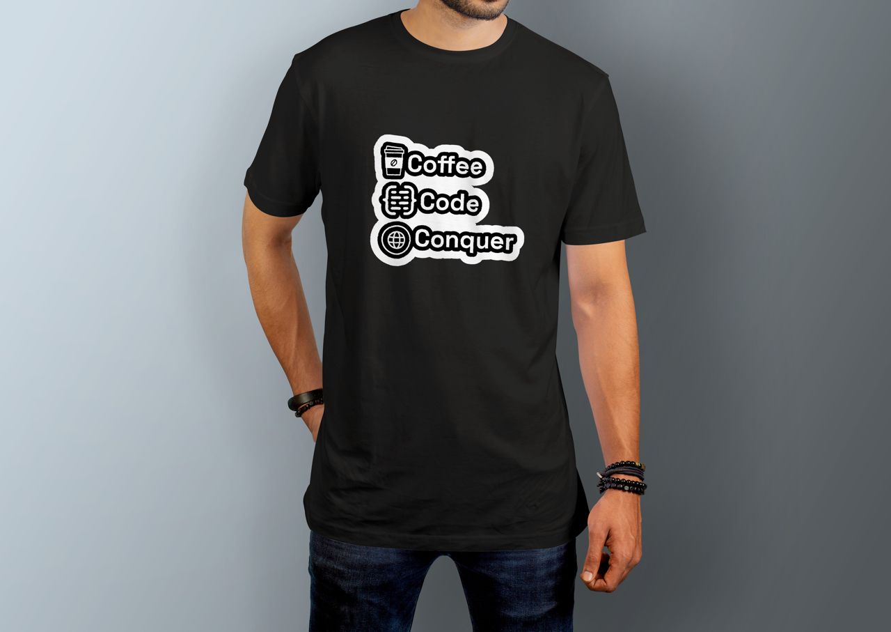 Cofee Code Conquer shirt