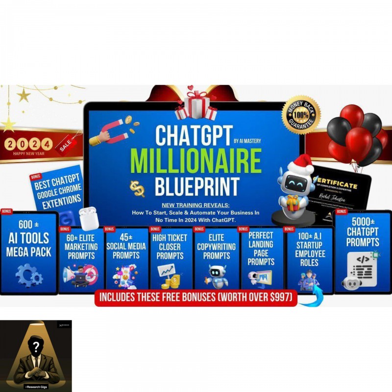 Buy 𝗖𝗵𝗮𝘁𝗚𝗣𝗧 𝗠𝗶𝗹𝗹𝗶𝗼𝗻𝗮𝗶𝗿𝗲 𝗕𝗹𝘂𝗲𝗽𝗿𝗶𝗻𝘁 by ⌕Research Gigs Academy™ on Selar