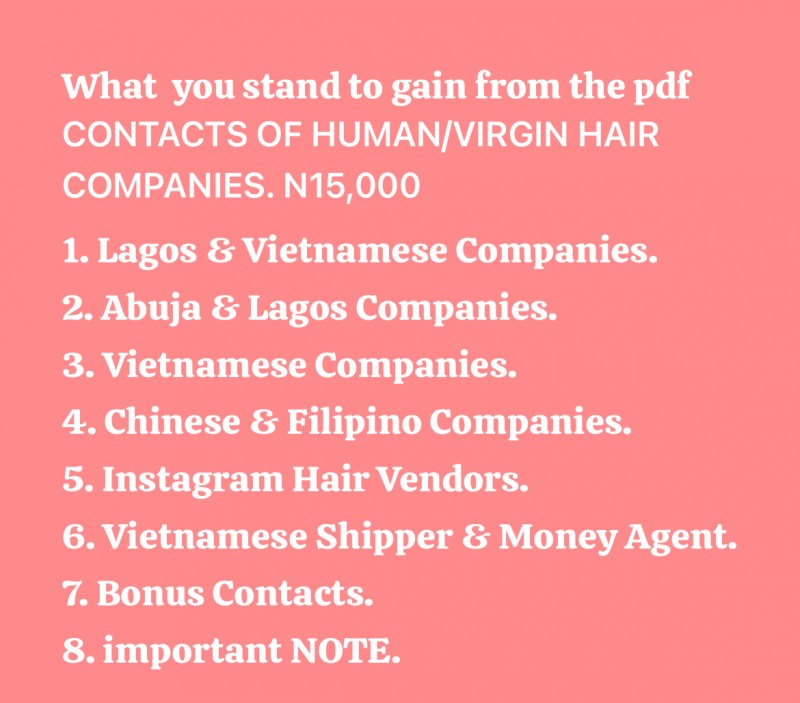 Contacts of human hair suppliers