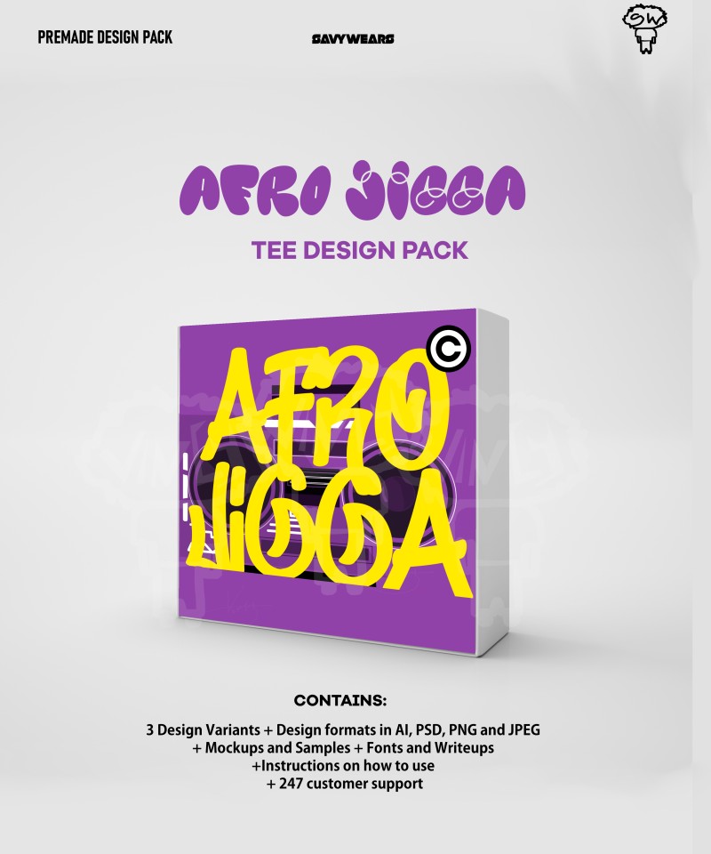 AFRO JIGGA Tee Design Pack