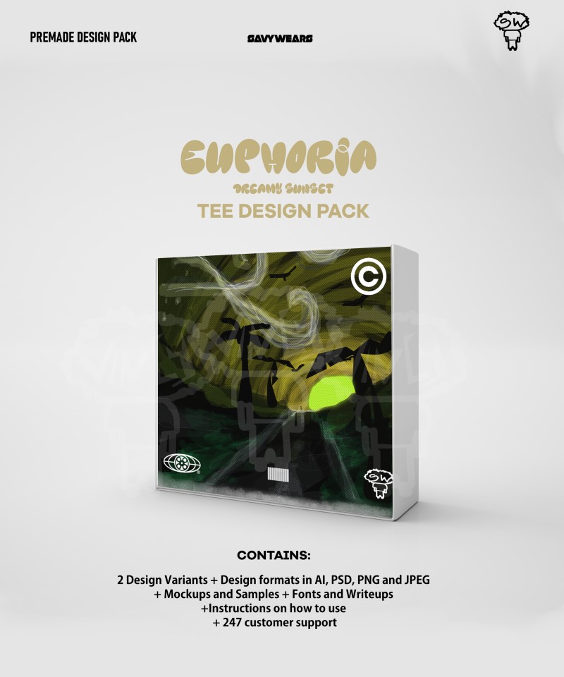 EUPHORIA - Dreamy Sunset  Tee Design Pack