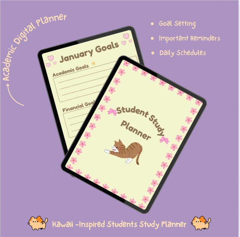 Kawaii -Inspired Students Study Planner