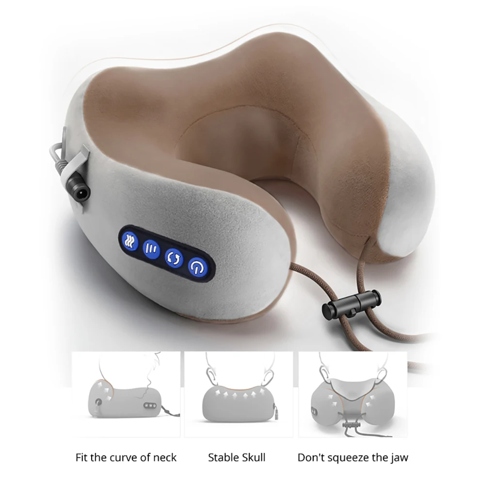 Electric Neck Massager U Shaped Pillow Multifunctional Portable Shoulder Cervical Massager Outdoor Home Car Massage