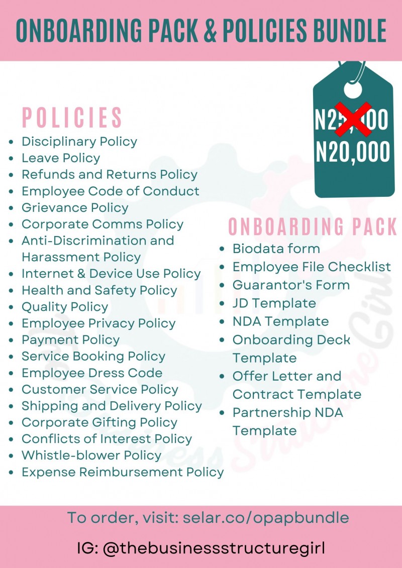 Onboarding Pack and Policies bundle