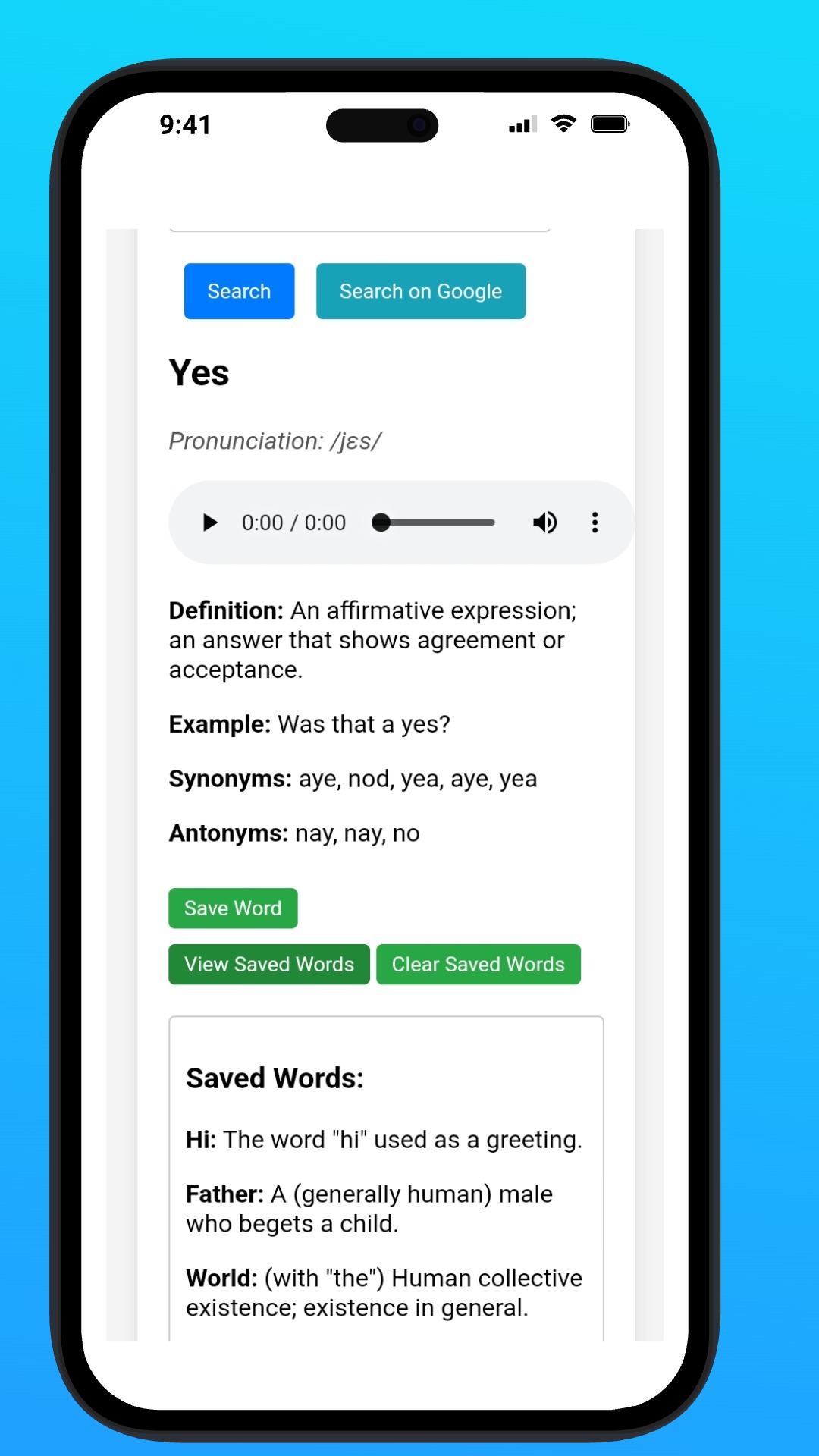 Google support English dictionary (full White label app) copy