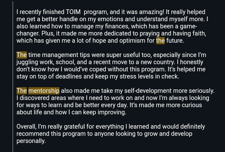 Customer review 1
