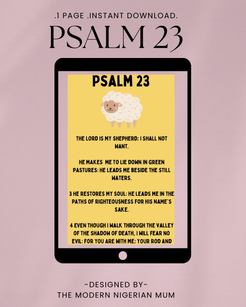 Psalm 23 Printable for Kids| Wall Art| Kids Room Decor | Christian Printable | Instant Download | 14 x 8.5 copy