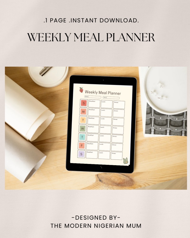 Weekly Meal Planner, Meal Plan Printable, Meal Prep, Weekly Menu