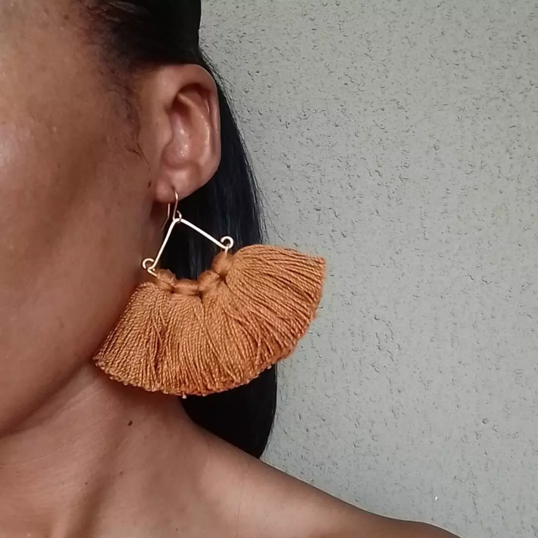 Fan-cy Earrings - Tan