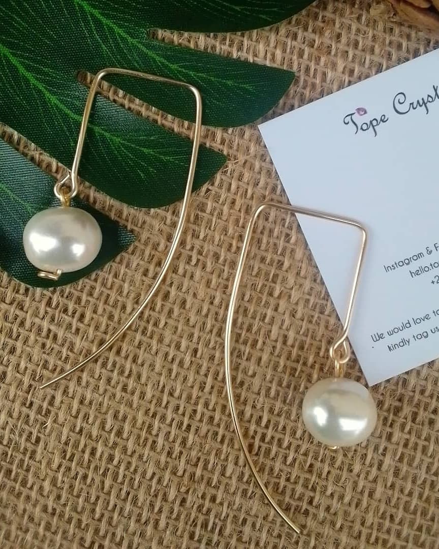 Pearl drop Slider Earrings