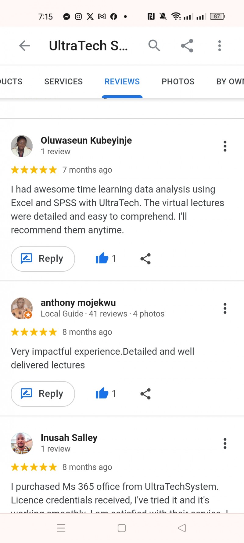 Customer review 1