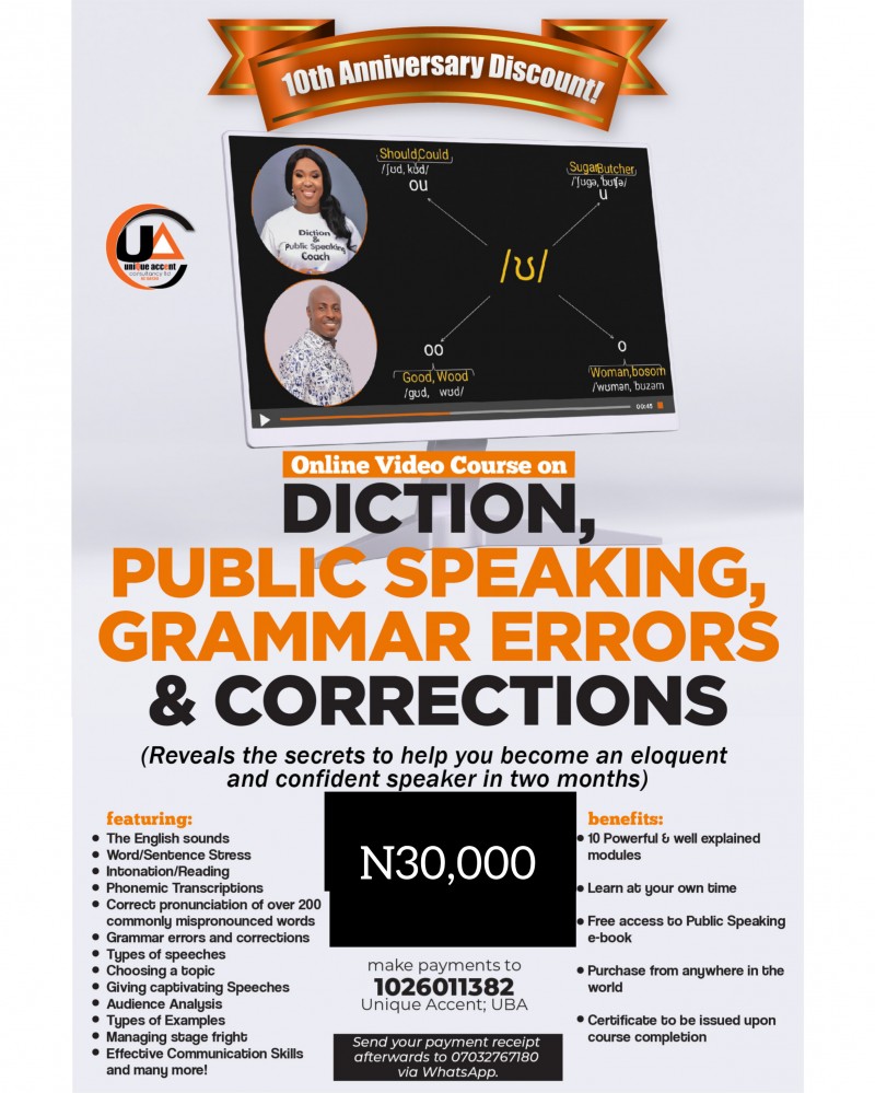 DICTION, PUBLIC SPEAKING & GRAMMAR COURSE