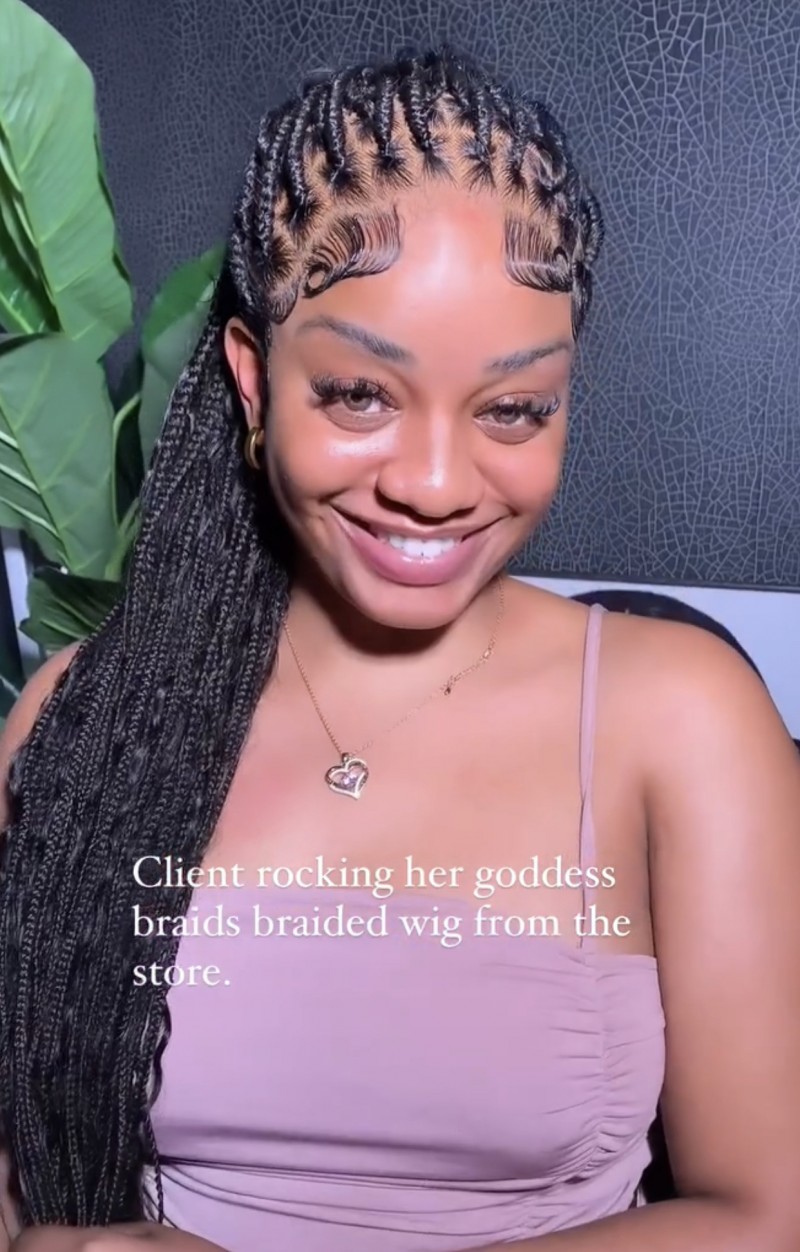 Goddess braids with human hair