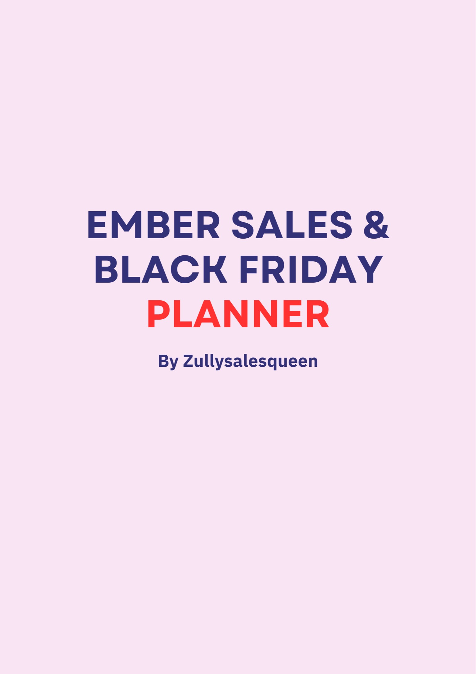 Ember Sales & Black Friday Planner