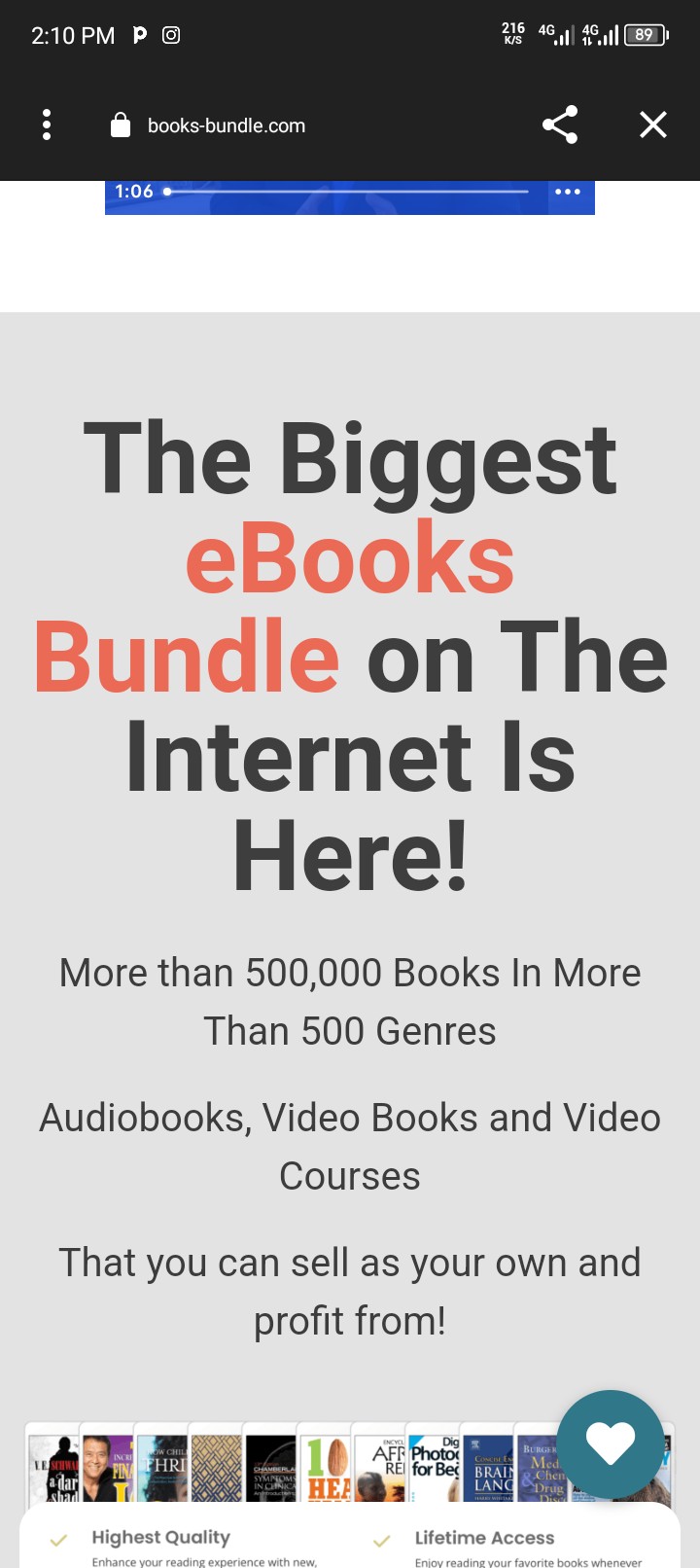 E-books/Digital products downloads