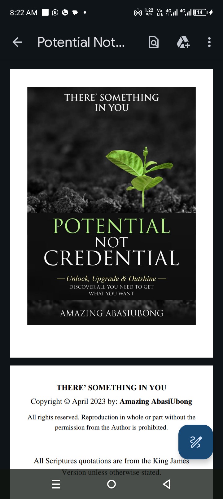POTENTIAL NOT CREDENTIALS