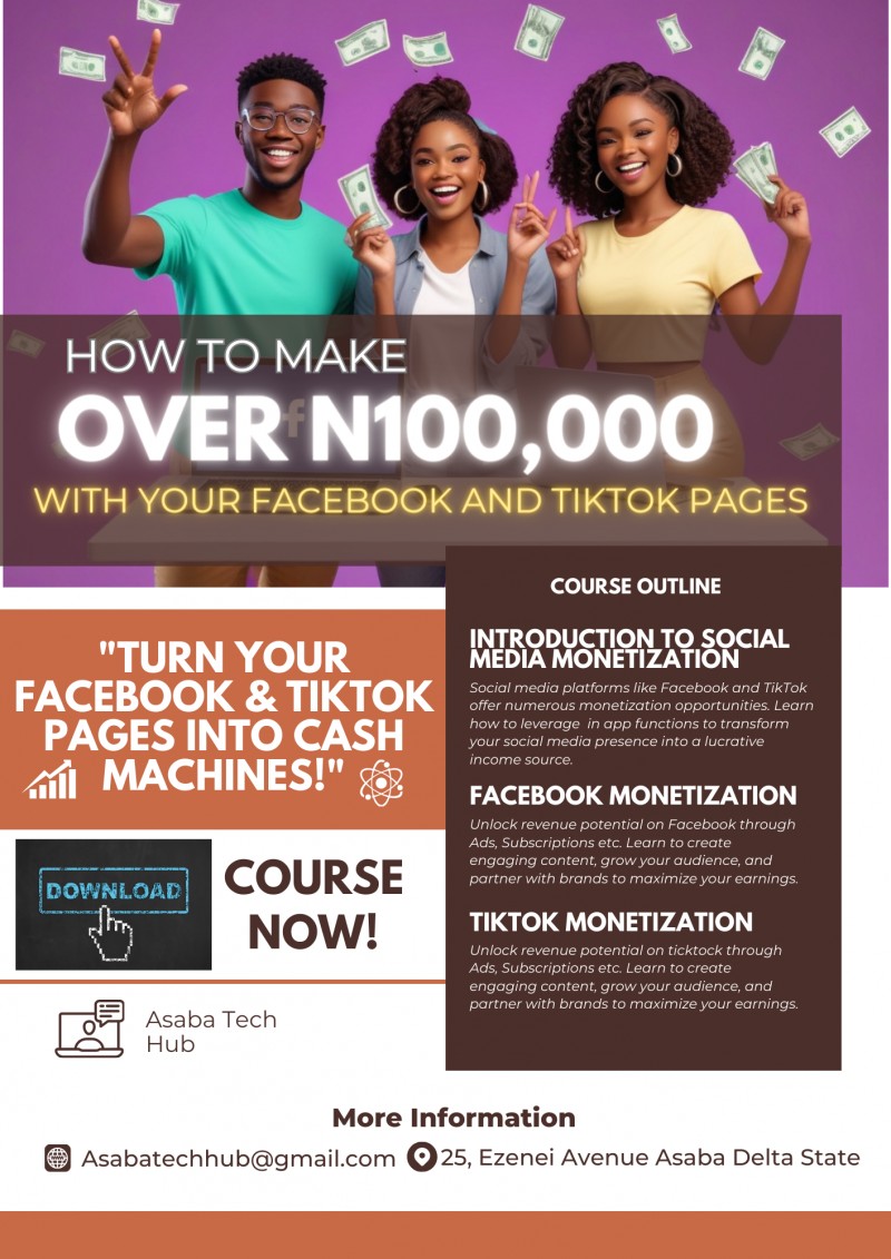 Buy Facebook and TikTok Monetization by Asaba Tech Hub on Selar