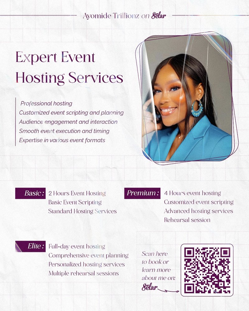 Host/Moderator/Anchor/Voice-over/Ad-features