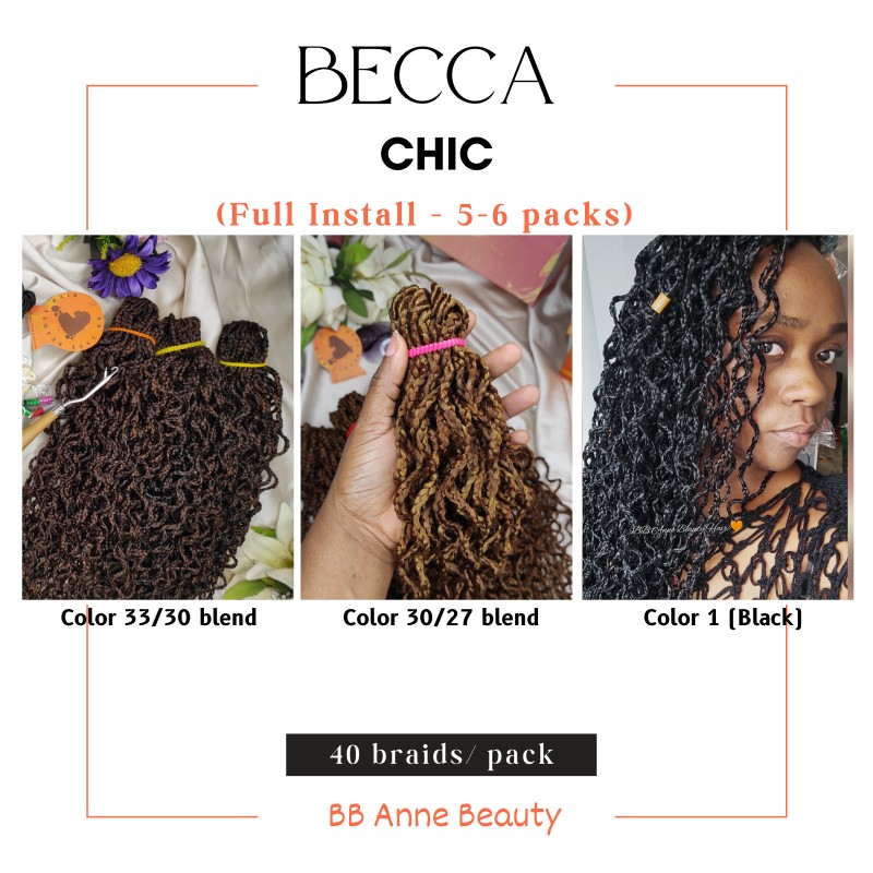 BECCA CHIC CROCHET BRAIDS | Full Head: 6 packs (210-240 strands)