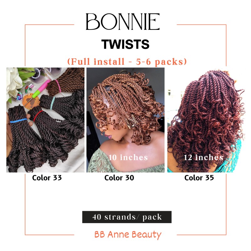 BONNIE CROCHET TWISTS | Full Head: 6 packs (210-240 strands)