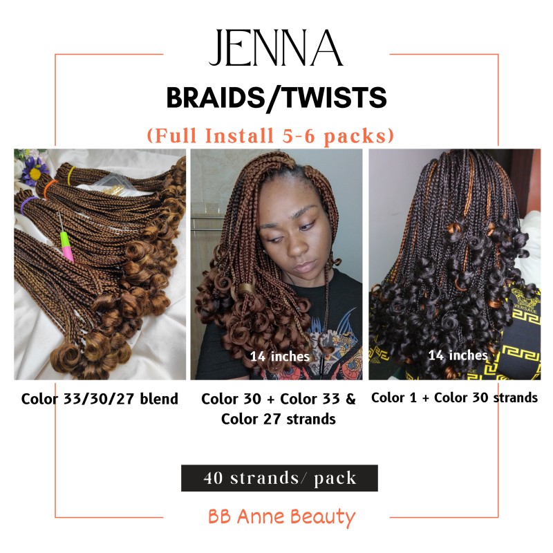 JENNA CROCHET BRAIDS | Full head: 6 packs (210-240 strands)
