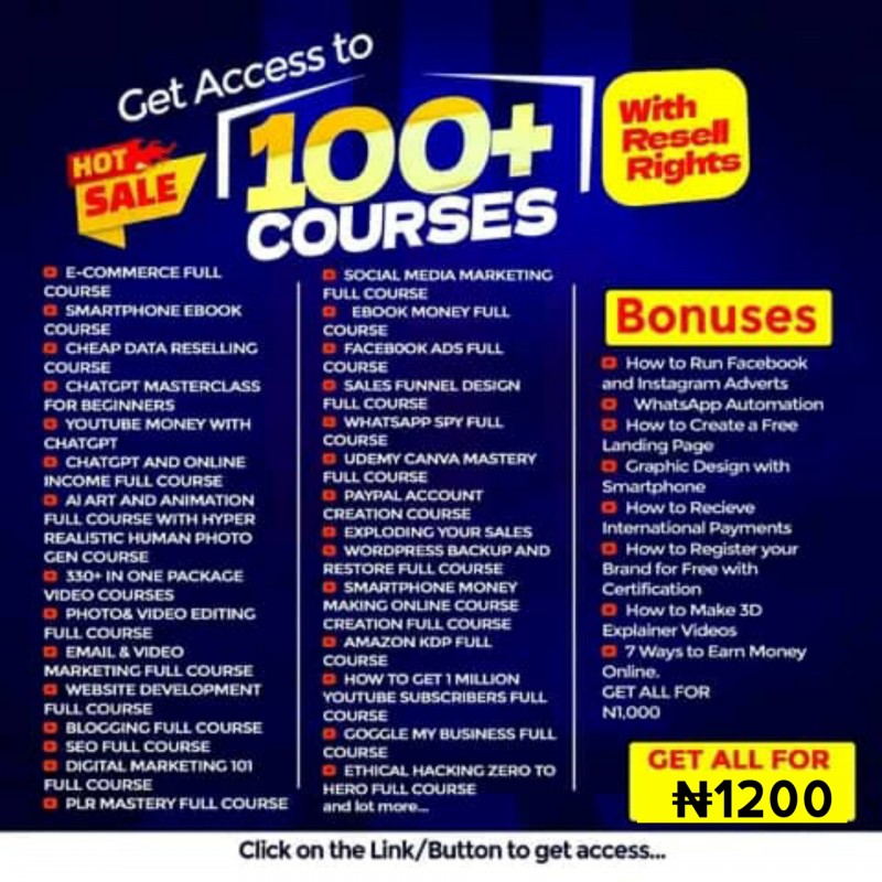 100+ COURSES WITH RESALE RIGHT