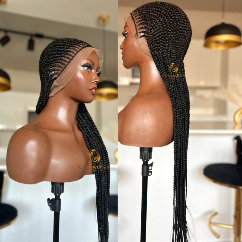 All back cornrow wig