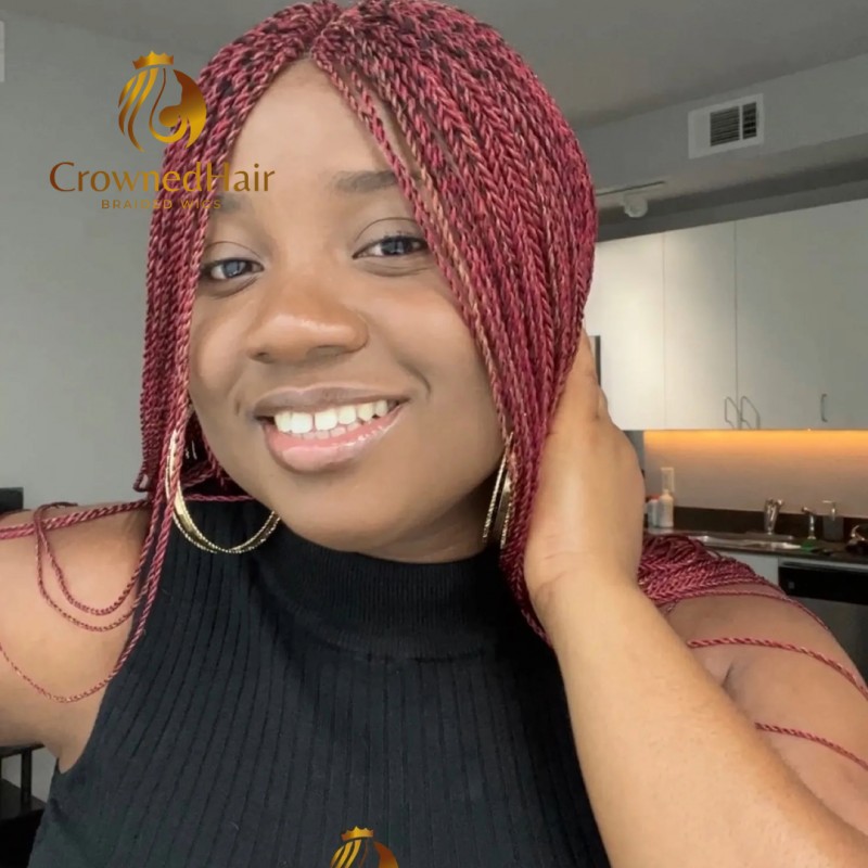 Microtwist braided wig (Wine mix)