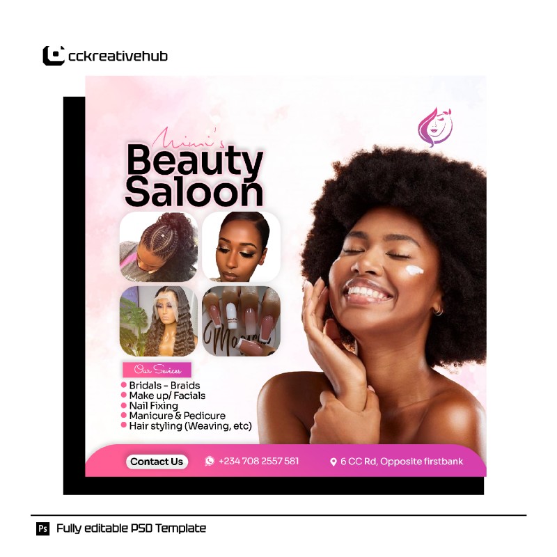 Beauty saloon flyer template