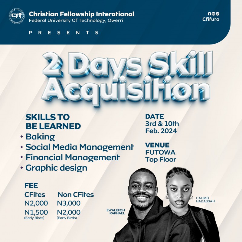 Get 2 days skill acquisition by Cfi FuTO on Selar