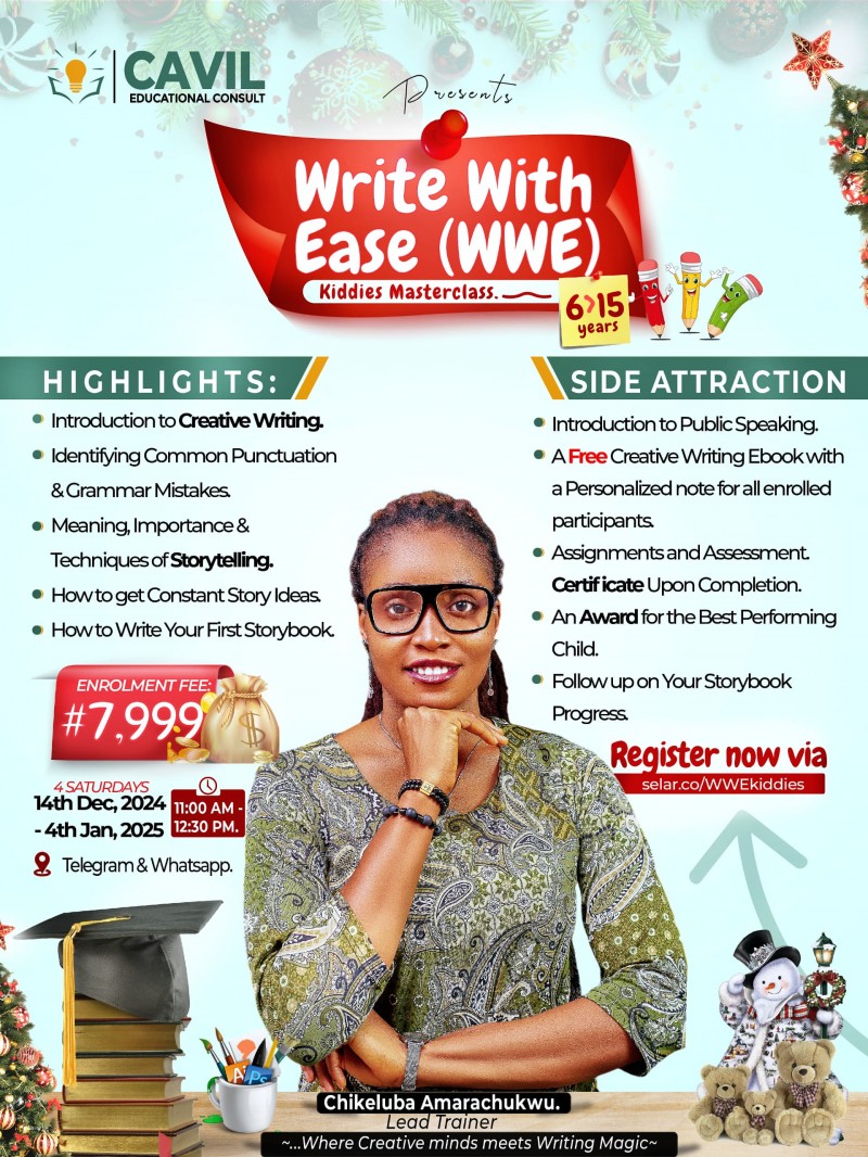 Buy Write With Ease (WWE) Kiddies Masterclass by Chikeluba Amarachukwu on  Selar