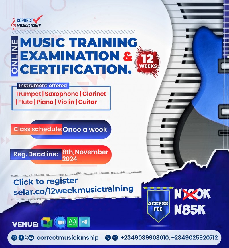 12 Week Online Music Training (Group or Private)