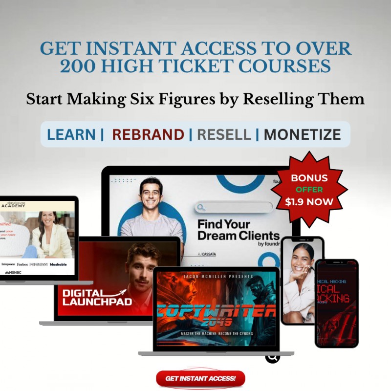 200+ PREMIUM/HIGH TICKET COURSES